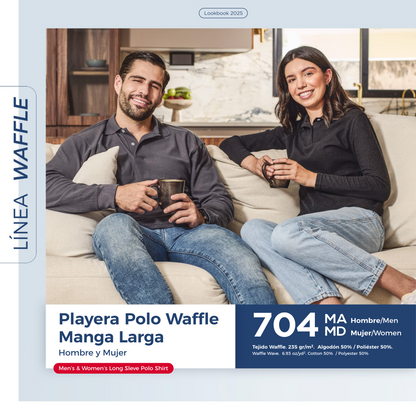 Playera Polo MayorK Waffle Manga Larga